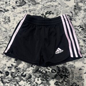 Adidas Black Shorts with Pink Stripes